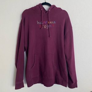 Happiness project burgundy hoodie